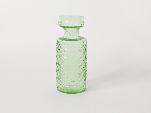 Vaso Jacinthe di metà secolo | Vetro verde Hobnail | Germania anni '70
