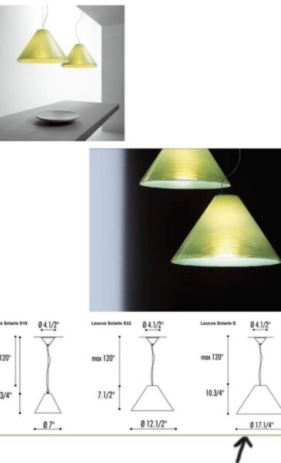 Image 1 of Leucos “ Solaris” Ceiling Light R.Tosso& Massari