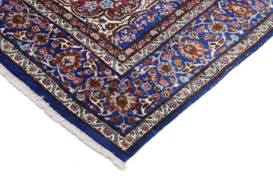 Image 1 of Toile persane originale nouée à la main à Tabriz, patine bleue, style vintage, 332 x 219 cm