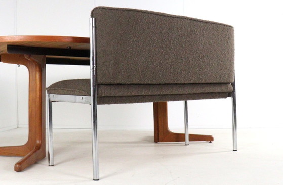 Image 1 of Vintage eetkamerbankje stoelen eetstoelen nieuw gestoffeerd