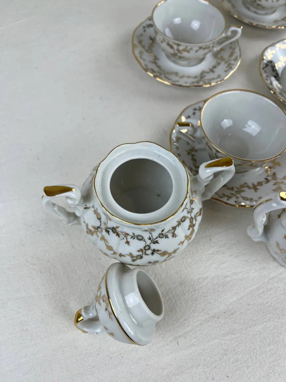 Servizio da caffè antico in porcellana fine dorata – per 6 persone – Vintage – Stoviglie, Porcelain, Gold (photo 11 of 16)