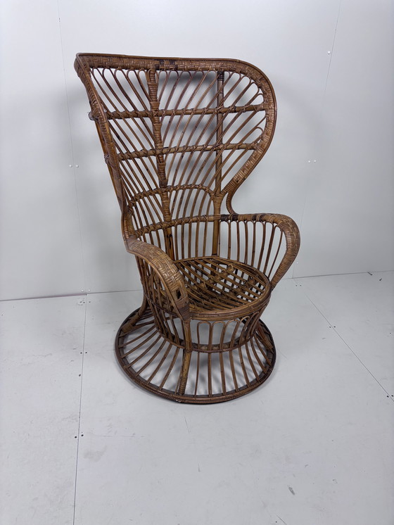 Image 1 of Vintage Peacock Chair Rattan Bamboo
