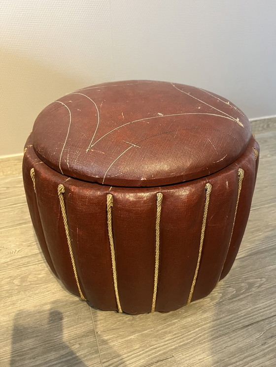 Image 1 of Circo vintage opberg poef zitzetel voetenbank jaren 50 60