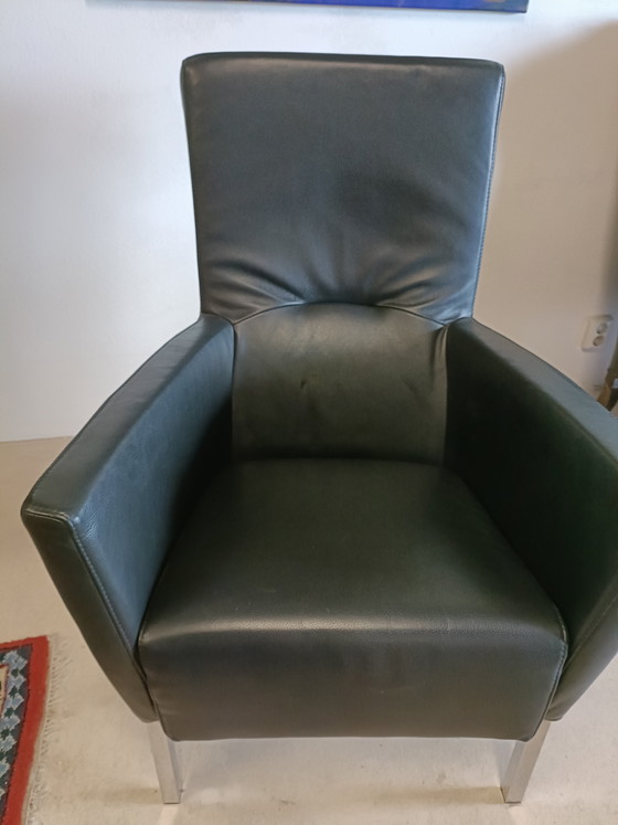Image 1 of Black leather armchair