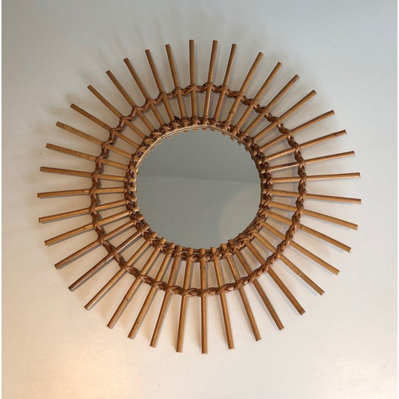 Image 1 of Vintage rattan mirror, 1970