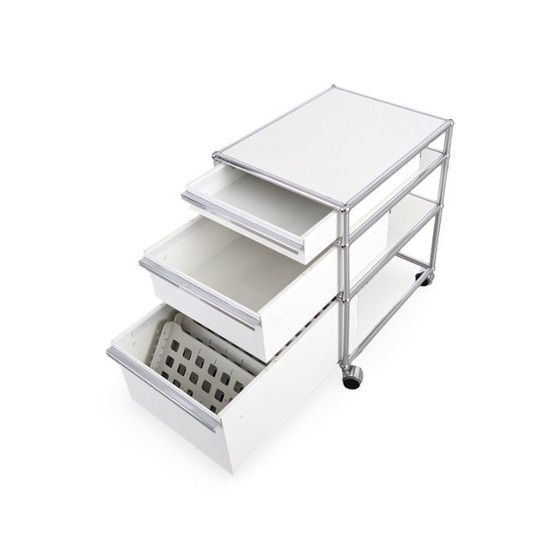 Image 1 of Armoire de bureau roulante USM Haller blanche Fritz Trolley2