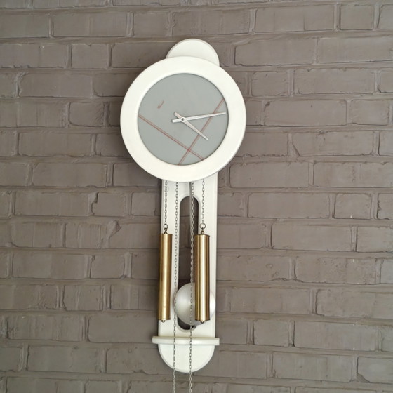 Image 1 of Seltene postmoderne Wanduhr von Warmink – Design im Memphis-Stil – 1980er Jahre