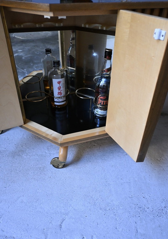 Rombus Barwagen Ilse Möbel Mid-Century 50’s – Drankenkasten, Wood, Glass (photo 3 of 14)