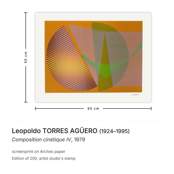 Leopoldo Torres Agüero Siebdruckkomposition Cinétique IV 1979 – Lithographien & Drucke, Paper (photo 3 of 5)