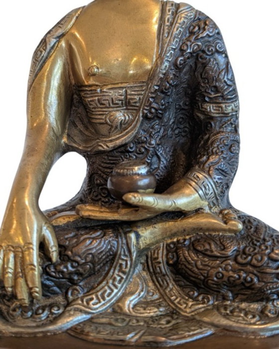 Bouddha Shakyamuni népalais antique doré au feu – 104 – Objets déco, Bronze, Gold (photo 10 of 11)