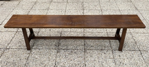 Solid Oak Wood Farmhouse Bench 180cm for Rustic 1950s Farmhouse Table – bankjes