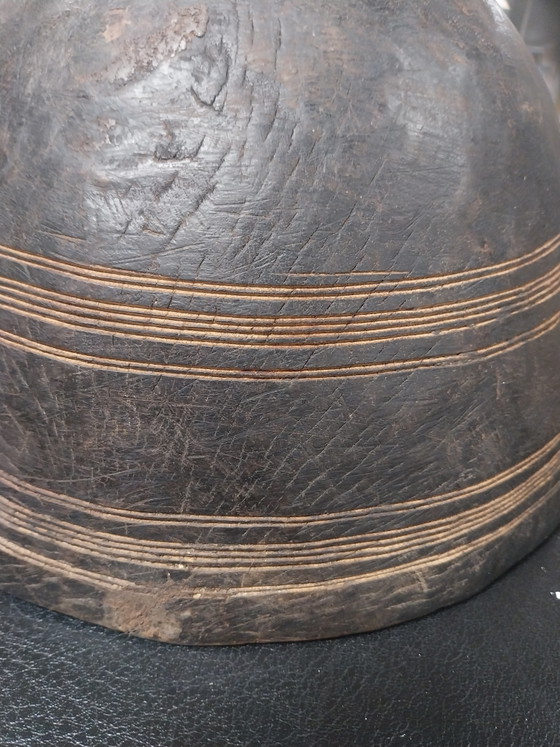 Image 1 of Juego de 2 cuencos de madera africanos hechos a mano. Tribu Fulani Tuareg.