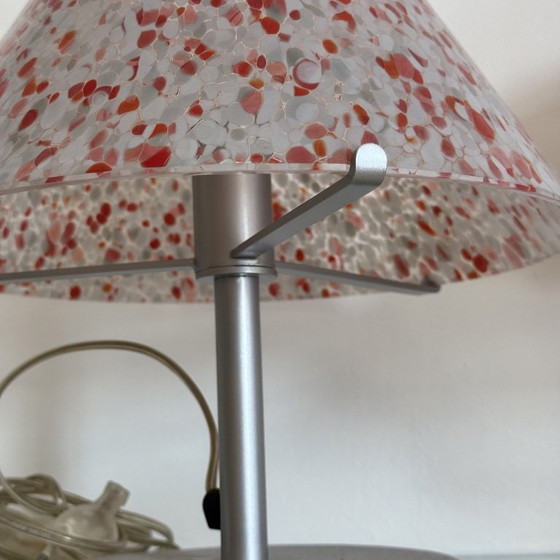 Pair of Mushroom Lamps AV Mazzega Murano 1970s Vintage Spotted Red Lampshade – Table lamps, Murano Glass (photo 5 of 11)