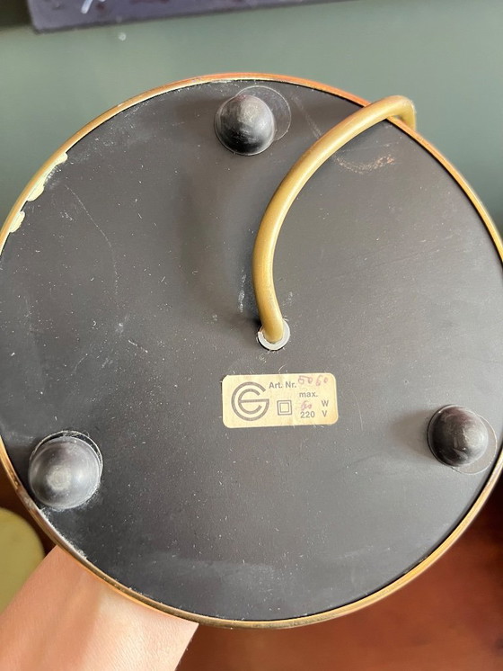 Image 1 of Set of 2 Bauhaus table lamps in Wagenfeld design WA 24 produced by Eckert Glas, Germany 1930s / 40s. Brass with opal glass