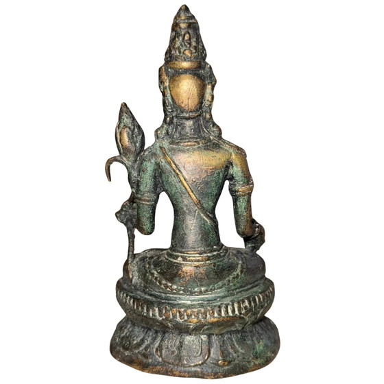 Raro Par Antiguo de Bodhisattvas de Bronce Macizo (Avalokiteshvara) – Estilo Pala-Nepalí – ca. Siglos (photo 4 of 10)