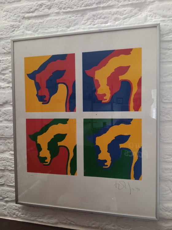 Lithographie pop art Chien tacheté – Lithographies et sérigraphies, Glass, Paper (photo 4 of 6)