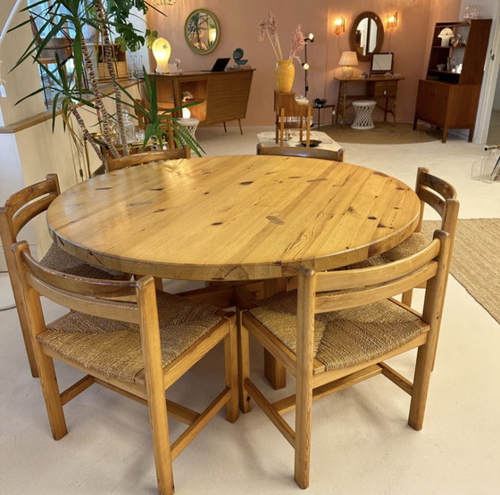 Image 1 of Round Dining Table By Roland Wilhelmsson - Swedish Pine, 1970 | Karl Andersson & Söner