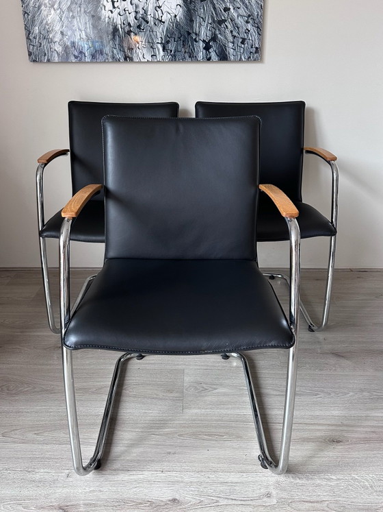 4x Leolux Freyr chaises de salle à manger design – Cuir (photo 9 of 12)