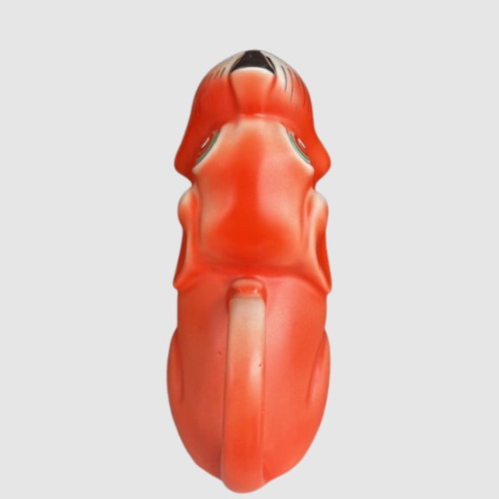 Image 1 of Jarra Perro Art Decó Naranja-Rojo - Jarra Mosa Maastricht - Jarrón-Jarra de cerámica holandesa de los años 20