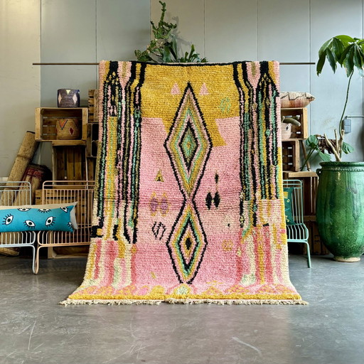 Modern Pink Boho Moroccan Rug