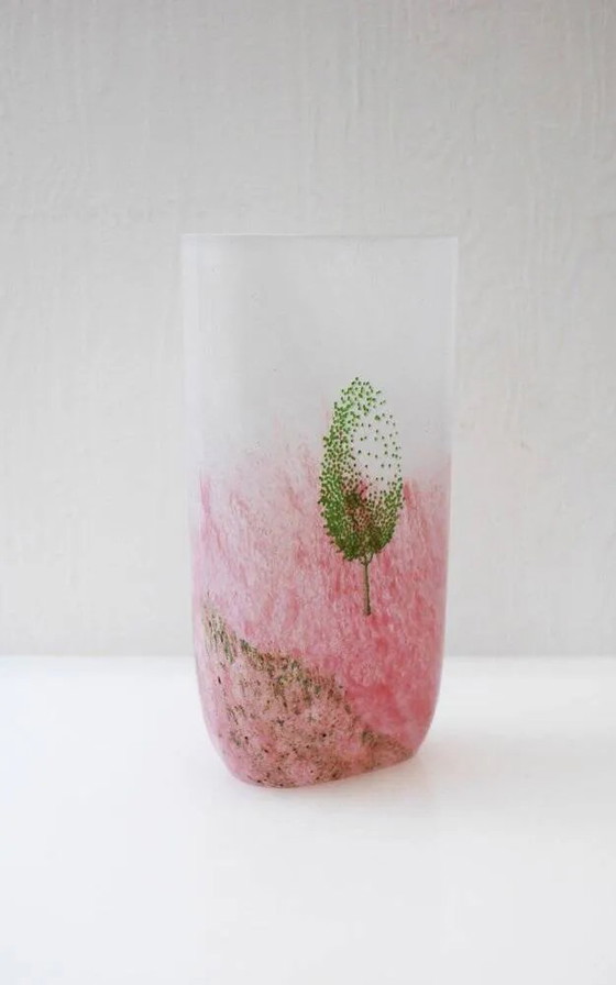 Image 1 of Scandinavian glass art vase known as May by Kjell Engman for Kosta Boda, 1980s