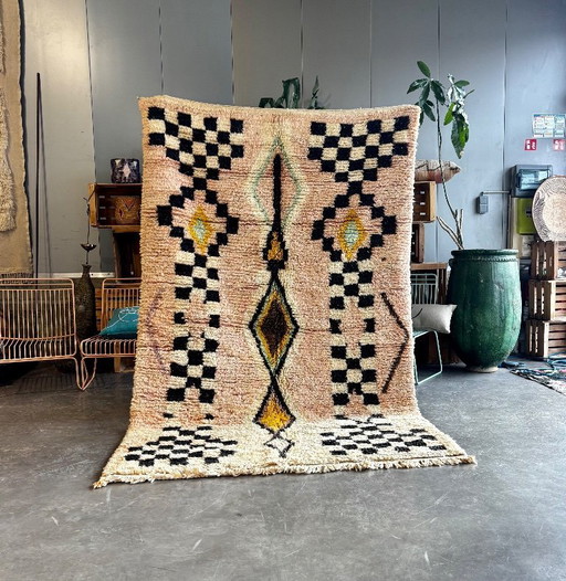 Tapis Boujad marocain rose 170x270 cm en laine – Tapis pour intérieurs modernes