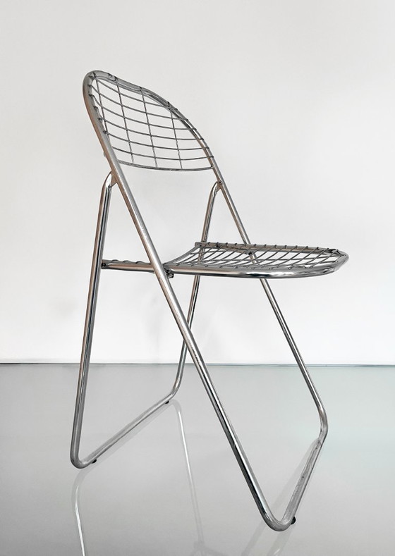 Image 1 of Chaise pliante vintage IKEA chrome années 80 Niels Gammelgaard Åland 