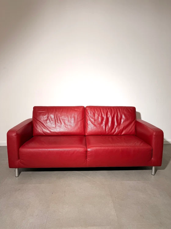Image 1 of Ensemble de canapés en cuir rouge Nicoletti Italia. 3 x 2 places