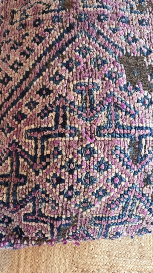 Vintage Berber pouf, Kilim floor cushion