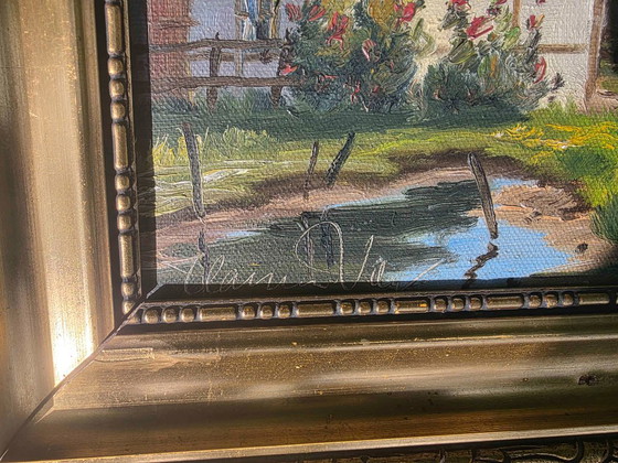 Vintage Farmhouse Landscape Oil Painting – Paintings & Drawings, Canvas (photo 11 of 11)
