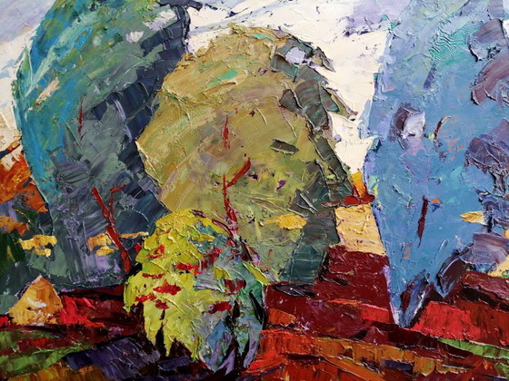 Peinture à l'Huile Originale Paysage Nature Automne Vent dans le Dos – Peintures et dessins, Canvas (photo 4 of 11)