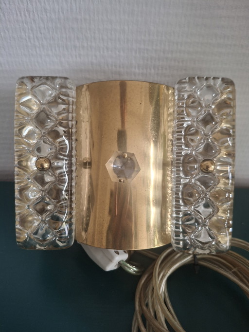 Lampada da parete vintage Vitrika. Ottone/vetro