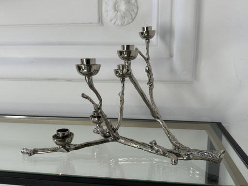 Polspotten Twiggy Squirrels Candlestick Silver