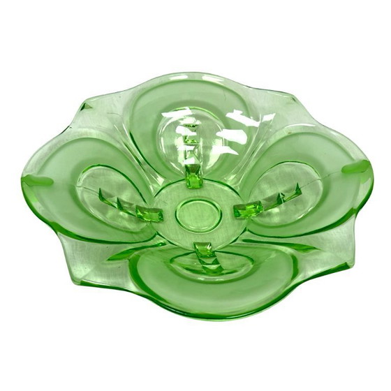 Image 1 of Jardinera/fuente para servir de cristal verde estilo Art Déco, Walther Glas, Irene, Alemania, 1960.