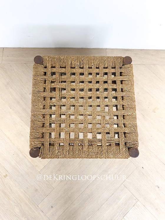 Image 1 of Sgabello vintage scandinavo in corda di carta