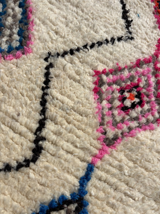 Image 1 of Tapis marocain en laine Azilal - 150x250 cm - Tapis berbère tissé à la main - Design abstrait bohème