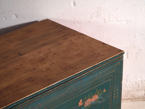 Baule cinese antico in olmo laccato verde – Cina, circa 1900 – Armadi contenitori (photo 14 of 40)