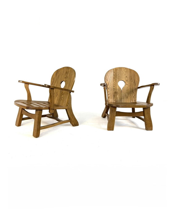 Image 1 of Set of 2 vintage Brutalist armchairs '60