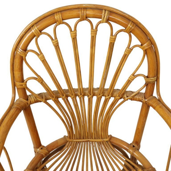 Image 1 of Vintage Rotan Stoel Fauteuil Boho Design Jaren 70