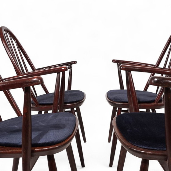 Image 1 of Set of 4 Windsor chairs, mahogany, 1960