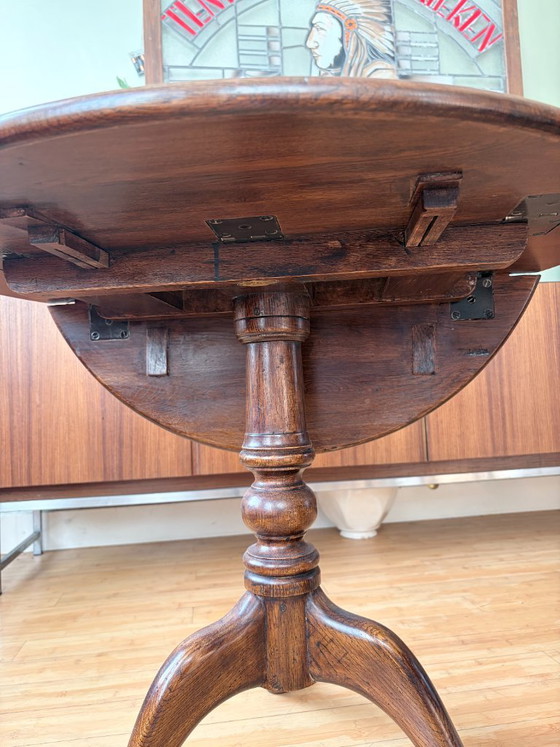 Splendido tavolo a ribalta antico del XIX secolo in mogano – Tavolini, Wood (photo 4 of 5)