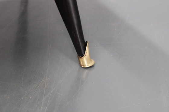 Image 1 of Buffet italien organique des années 1950 avec plateau en verre et 4 tiroirs