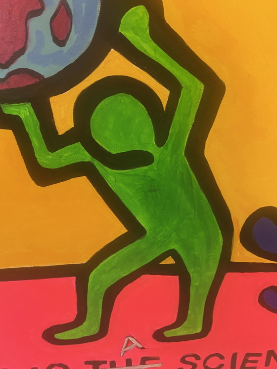 Tableau « Hommage à Haring » 140 x 115 cm – Peintures et dessins, Canvas (photo 3 of 12)