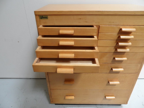 Image 1 of Vintage chest of drawers school cabinet