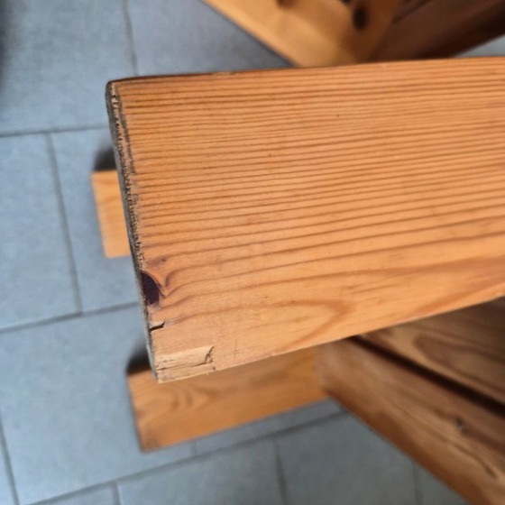 Image 1 of SET OF 4 VINTAGE 1970S PINE SIDE TABLES/BEDSIDE TABLES/LUGGAGE RACK/STOOFS