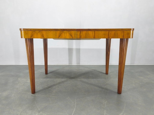 Mid Century Extendable Dining Table UP Zavody 1950s Walnut Veneer