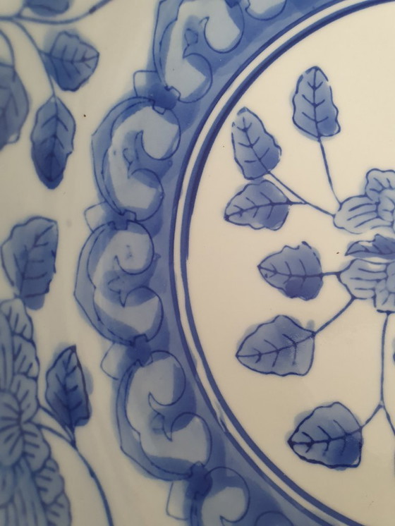 Image 1 of Magnifique bol ancien bleu et blanc, peint à la main