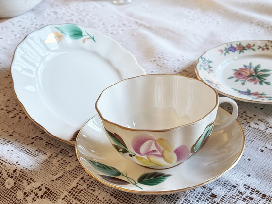 Image 1 of Lomonossow – Porzellan-Teeservice mit handbemalten Rosen