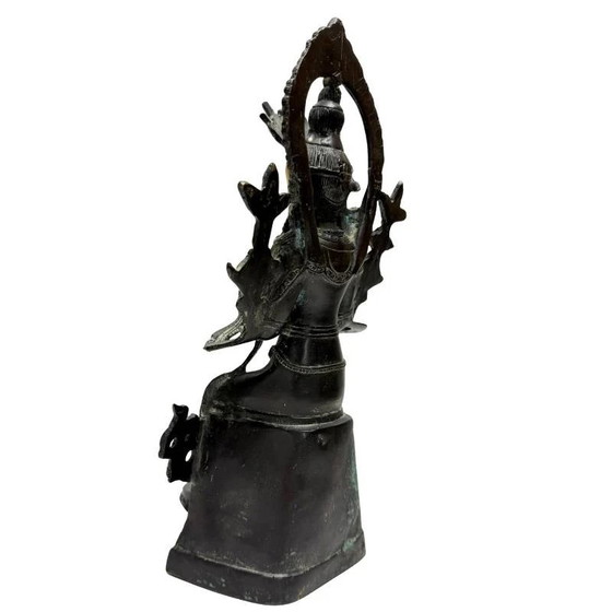 Maitreya Bodhisattva Chino en Postura Devocional – Bronce Dorado, lote 445 – Esculturas, Bronze (photo 6 of 10)