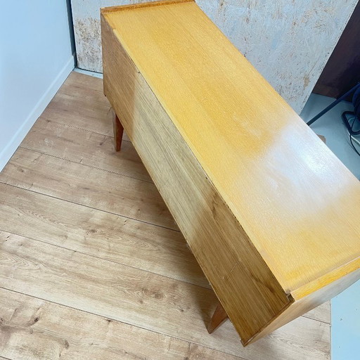 Buffet bas vintage en bois clair, années 1960/70